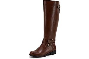 Stylish and Practical: Ermonn Tall Dress Boots for Women with Faux Leather Comfort