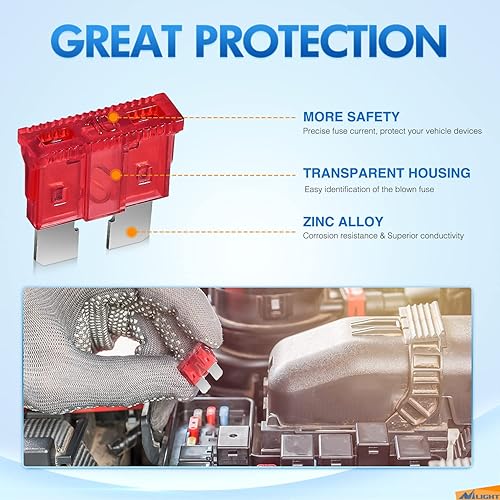 Miniatura 17 de Nilight 105 fusibles Micro2 ATR APT Kit surtido de fusibles de cuchilla de automóvil Micro 2 repuesto 5A 7.5A 10A 15A 20A 25A 30A Automotriz