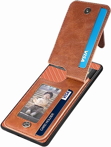 Miniatura 9 de LEMAXELERS Funda tipo cartera con cremallera y tarjetero para Google Pixel 6A 5G, piel sintética plegable con función atril magnético, cierre de