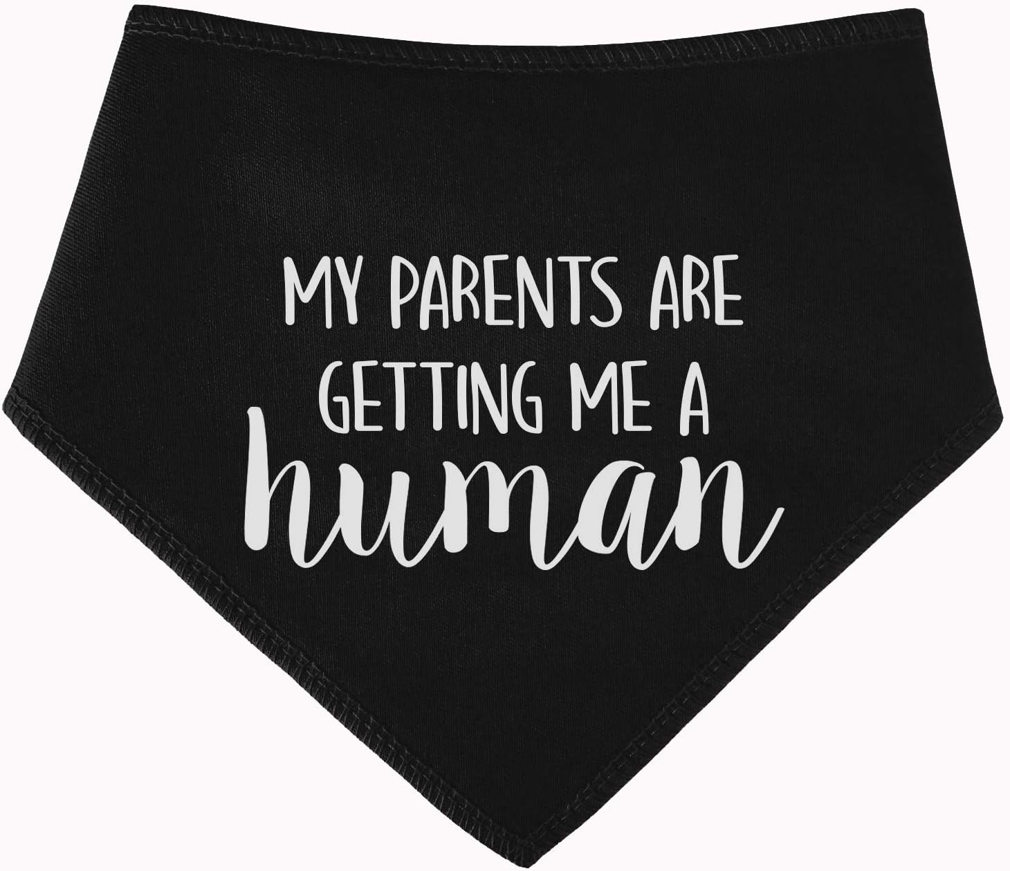 Spoilt Rotten Pets Black My Parents Are Getting Me A Human Dog Bandana - For Dogs Baby Showers & Announcement Reveal (S2 Small Dogs Terrier, Shih-Tzu & Cockers)