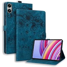 Case for Xiaomi Redmi Pad 2 Pro 12.1", PU Cartoon Embossed Cover | Anti-Scratch | Card Slots | Soft TPU Inner Shell | Folio Cover with Kickstand | Shockproof | Precise Cutouts Blue
