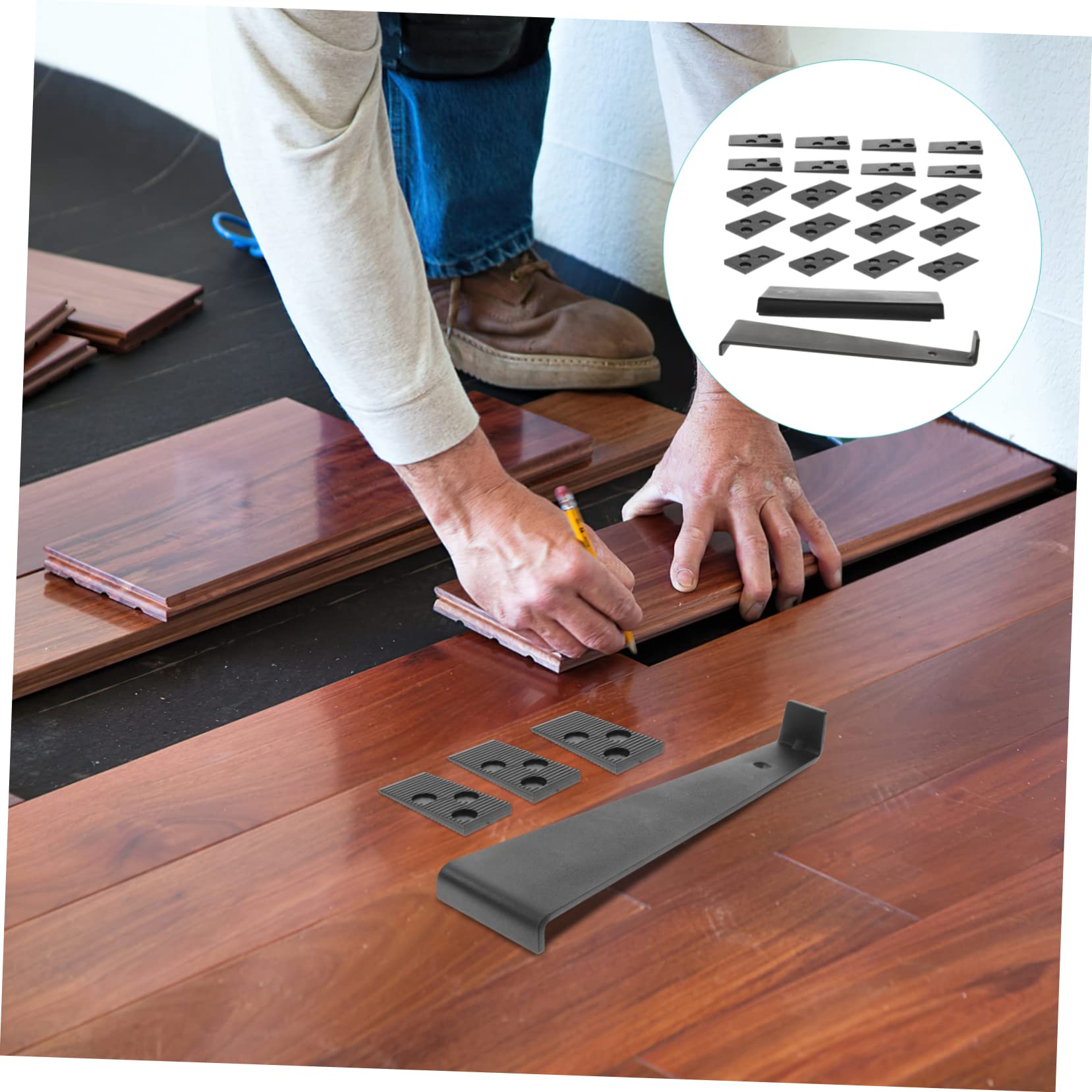 Kit Outils Pour Sols Stratifiés Avec Barre De Traction Bloc De Frappe Et Entretoises Pour Pose De Parquet Et Sols Vinyle