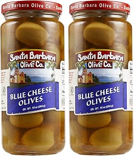 Santa Barbara Hand Stuffed Blue Cheese Olives 10 oz, 2 Pack