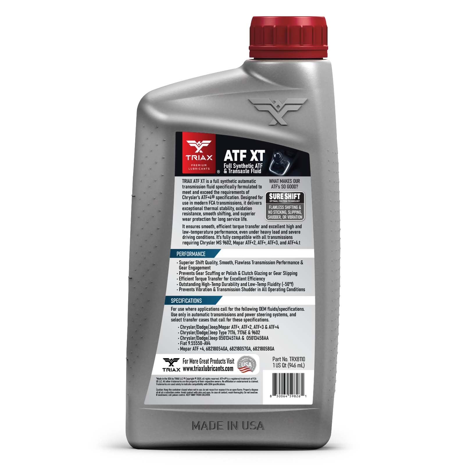 TRIAX ATF XT ATF+4 Fluido Transmisión Automática Sintético - Para Chrysler Jeep Dodge RAM Fiat MS 9602 (6x946 ml (6 quart pack)) - 2