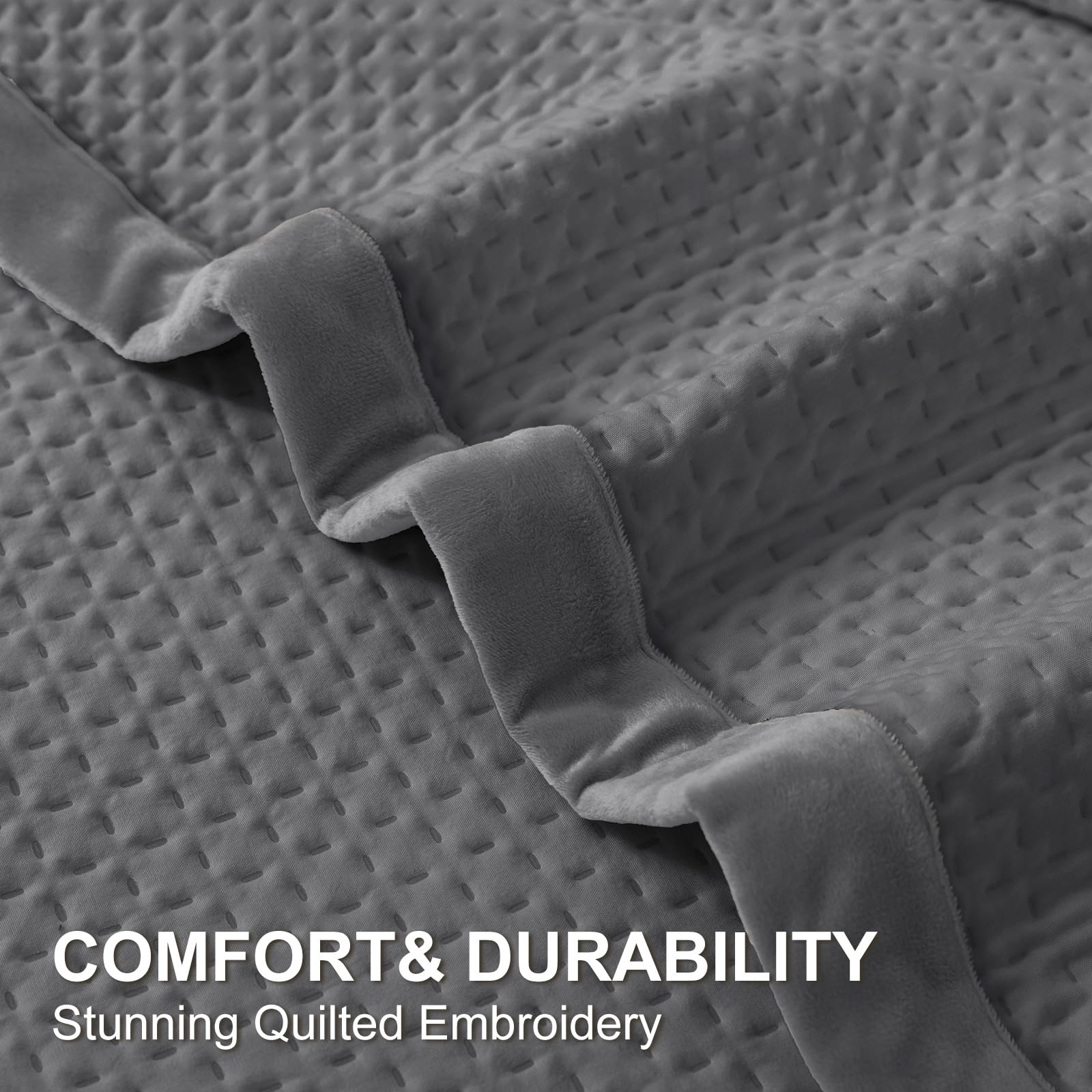 OKYUK Luxury Bedspreads King Size- Reversible Bed Throw King Size with Ultrasonic Quilting - Image 2