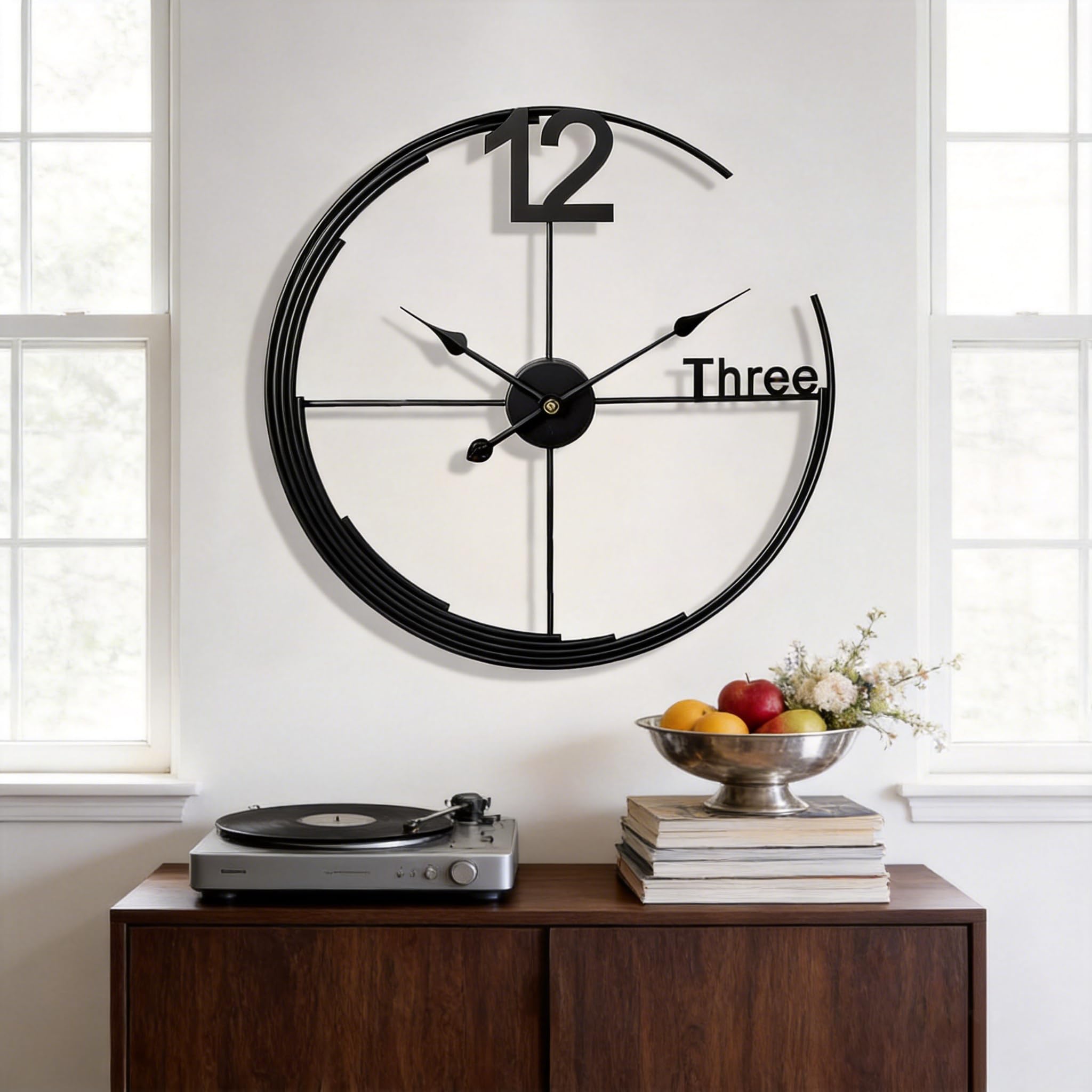 Horloge murale silencieuse en métal de 61 cm sans aucun tic-tac