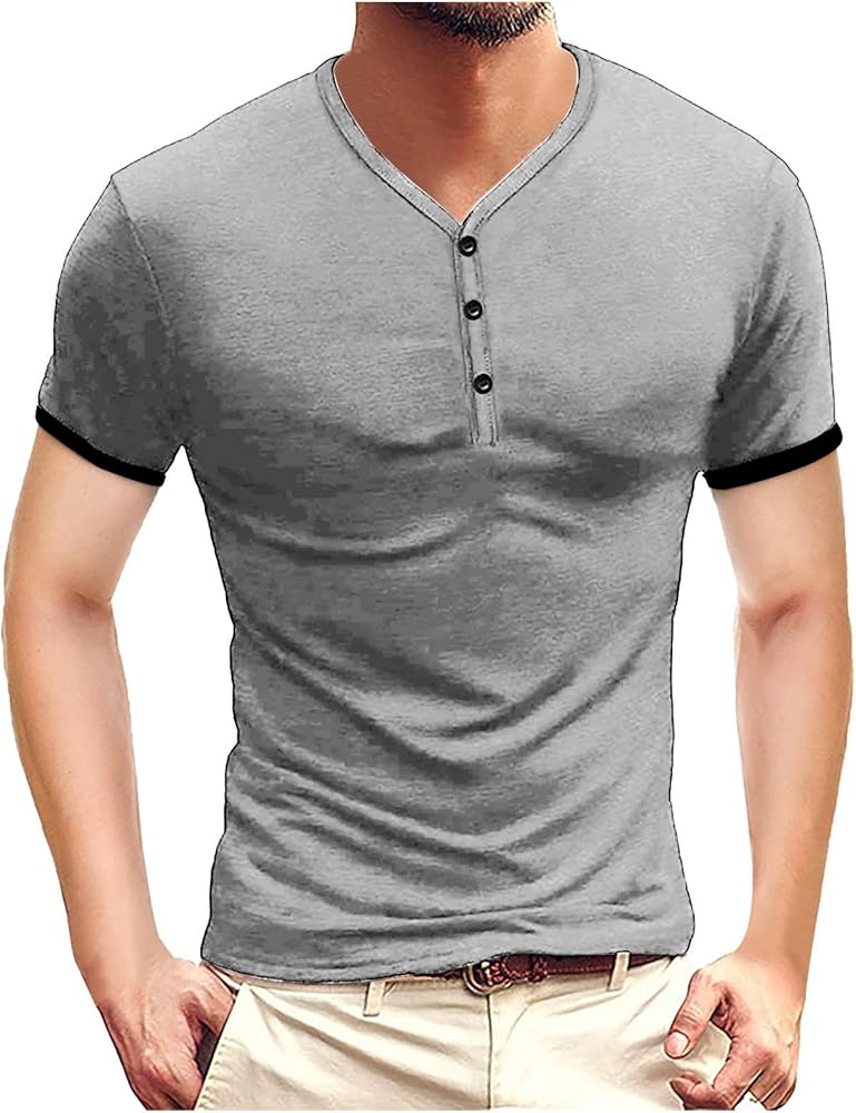 LOGEEYAR Camiseta De Algodón De Manga Corta Con Cuello Redondo Para Hombre