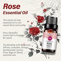 Vista 3 de Aceite esencial de rosa, aceite puro orgánico de rosa para difusor, perfume, masaje, aroma, baño - 10 ml