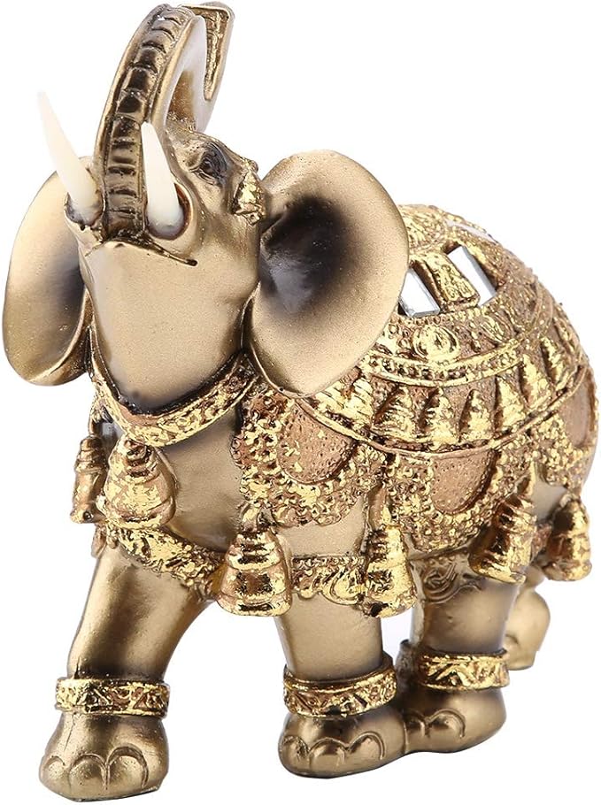 Elephant Statue, Lucky Feng Shui Golden Elephant Statue Sculpture
