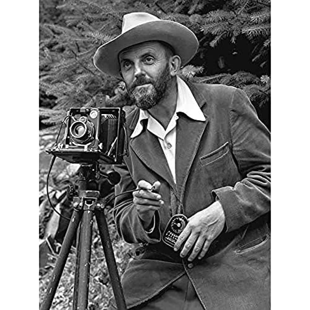 Fine Art Prints Photographer Ansel Adams With Camera Photo Canvas
