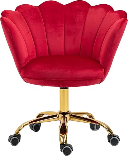 Miniatura 18 de Silla moderna de oficina en casa, silla de escritorio con ruedas, silla giratoria de tocador, silla de maquillaje, sillas ajustables en altura para