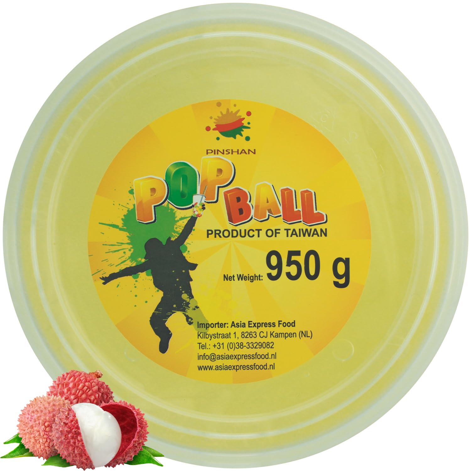 PINSHAN - Boba Popping Litchi - 8 X 950 GR - Multipack