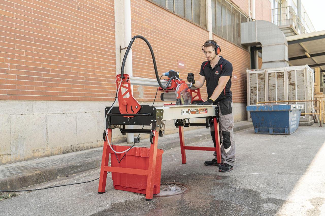 RUBI Máquina de Corte de Azulejos de Agua Corte intensivo de Porcelánico, Gres y Baldosa Cerámica Uso ocasional en Corte de Piedra Natural como Mármol o Granito DCX-250 XPERT 1550, 155 cm