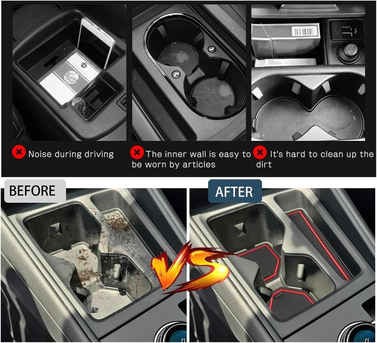 Car Door Groove Mat Anti-Slip Slot Pad Auto Interior Compatible with VW Tiguan 2025 Accessories Compatible with VW Tiguan 2025(8ledset)