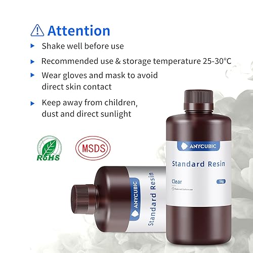 Miniatura 7 de ANYCUBIC Resina de impresora 3D, resina 3D de curado UV LCD de 405 nm, resina de fotopolímero rápido y de alta precisión para impresora 3D de resina