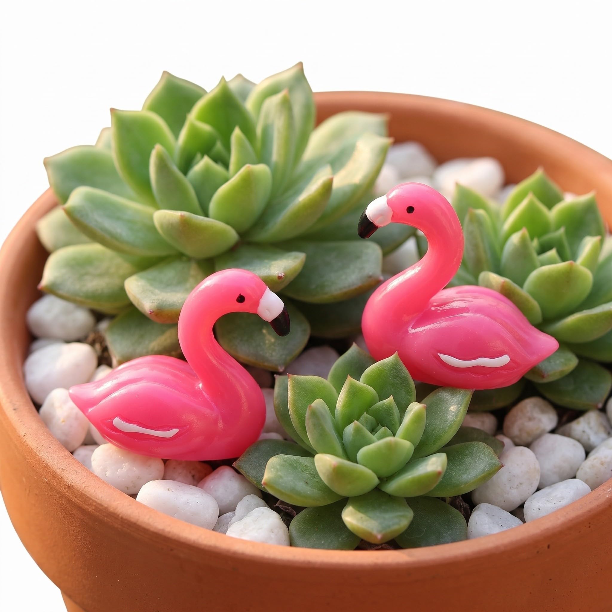 100 Piezas Figura de Flamenco Miniatura de Resina para Decoración Versátil y Toppers de Pasteles Adecuado para Escritorios y Estanterías