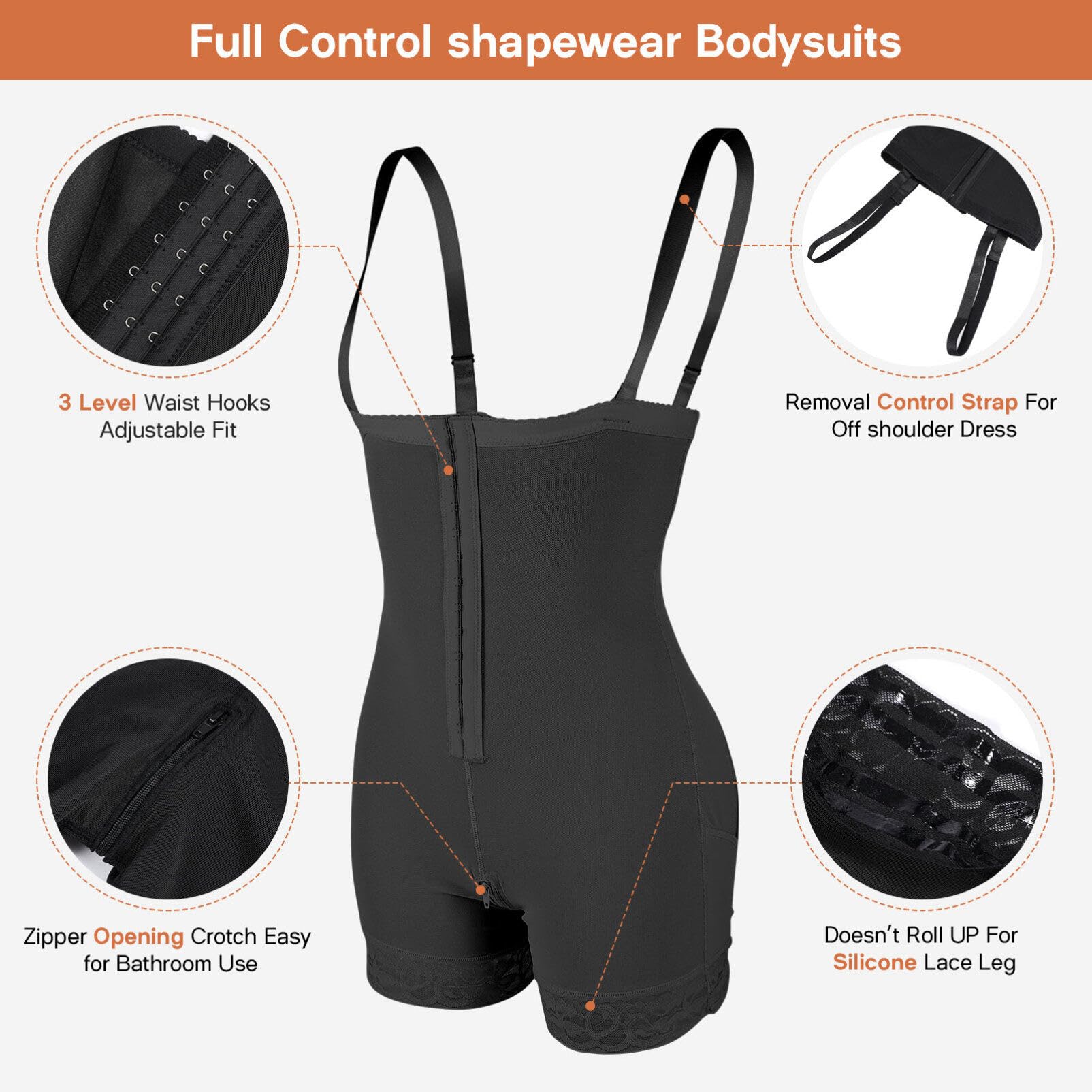 GALPADA Ropa Moldeadora Monos Mamelucos Control De Barriga Traje De Cuerpo Esculpido Mono Moldeador Para Mujer Mono De