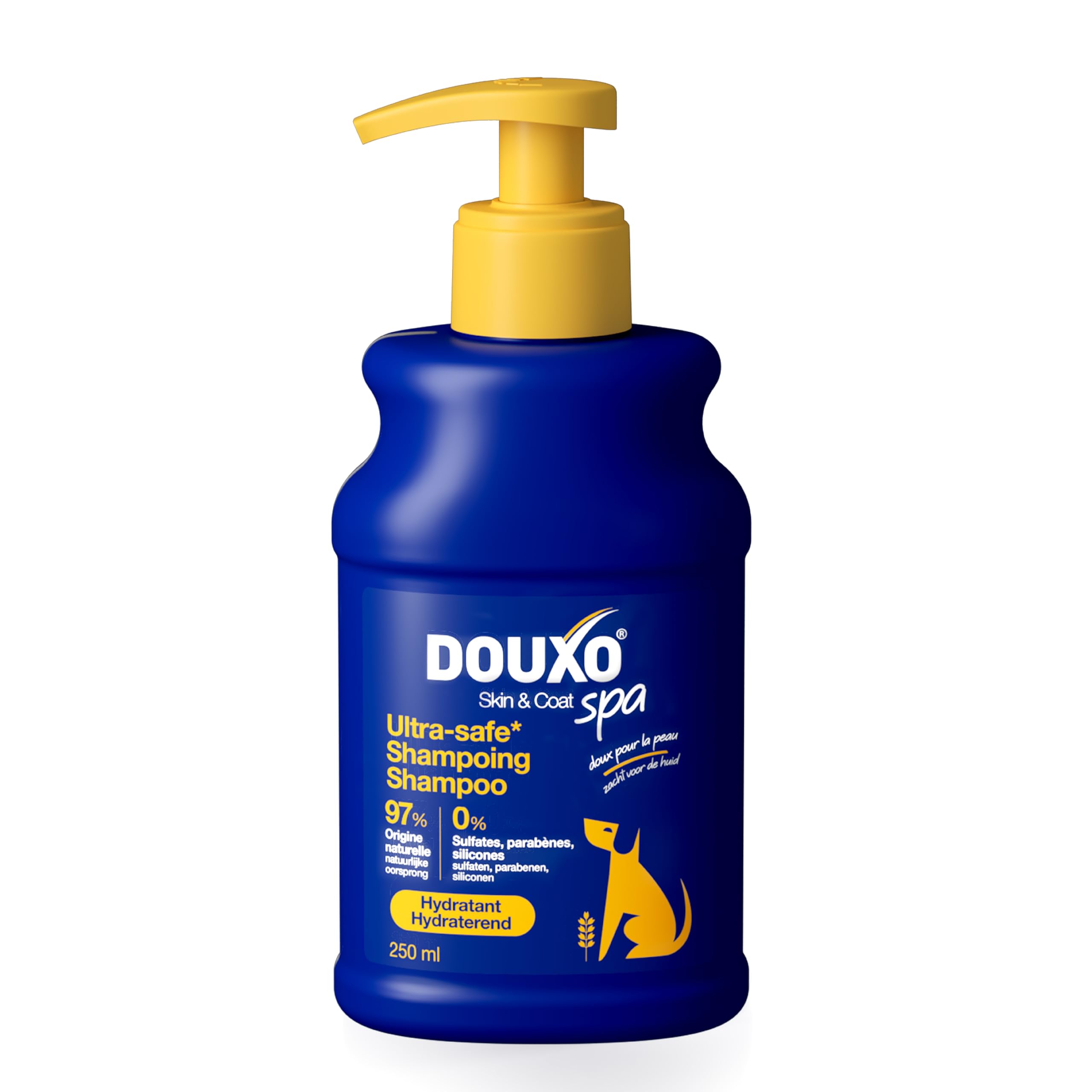 DOUXO Skin & Coat Spa - Ultra-Safe Shampoing hydratant pour Chien, 250mL, Nettoie et Hydrate la Peau Profondeur, Laisse Le Pelage Doux et éclatant, Formule respectueuse de la Peau.