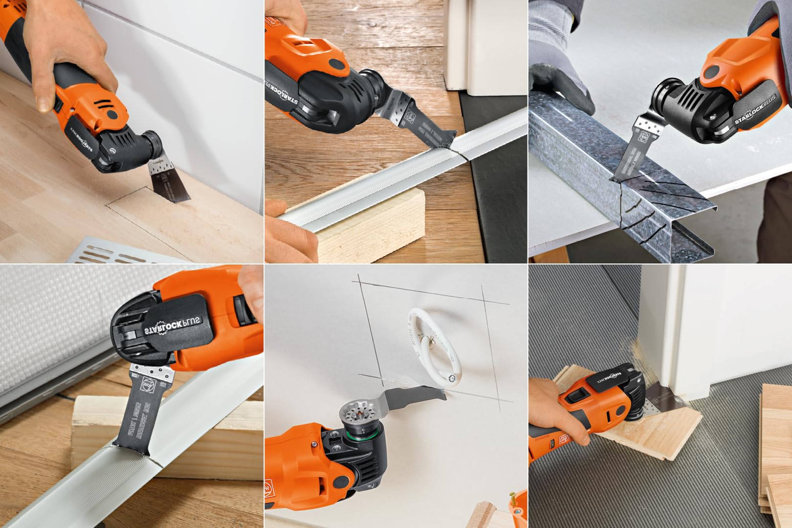 FEIN Best of E-Cut StarlockPlus BOIS & Metal. 6 lames de scie plongeantes E-Cut pour les travaux de sciage dans le bois et le métal. Porte-outil Starlock Plus