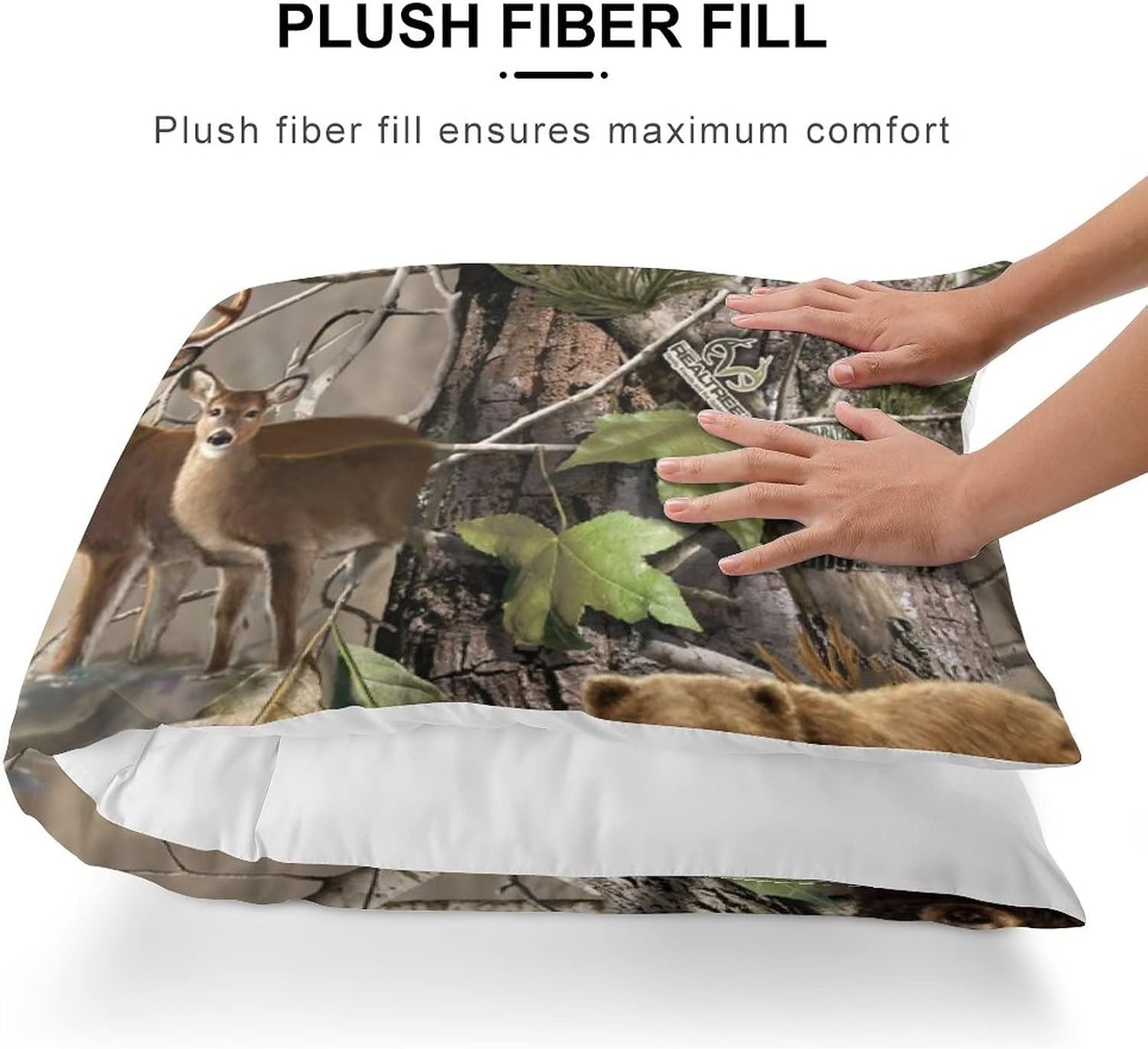Camo Deer Camouflage Hunting Pillowcase for Body Pillow Long Soft Throw Pillow Case Cover for Bed Couch 20"x54"