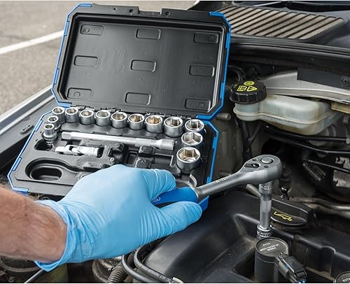 Miniatura 4 de Draper Expert - Juego de llaves métricas de 18 piezas  Herramienta de trinquete y estuche  Unidad cuadrada de 38 pulgadas  Enchufes HI-TORQ MMAF