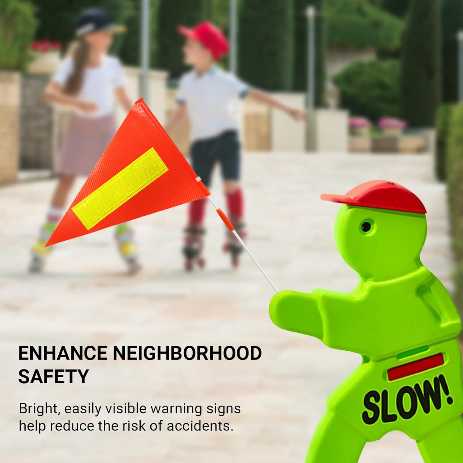 2 Sets High Visibility Safety Warning Flags with Reflective Stripe — Amazon image 3
