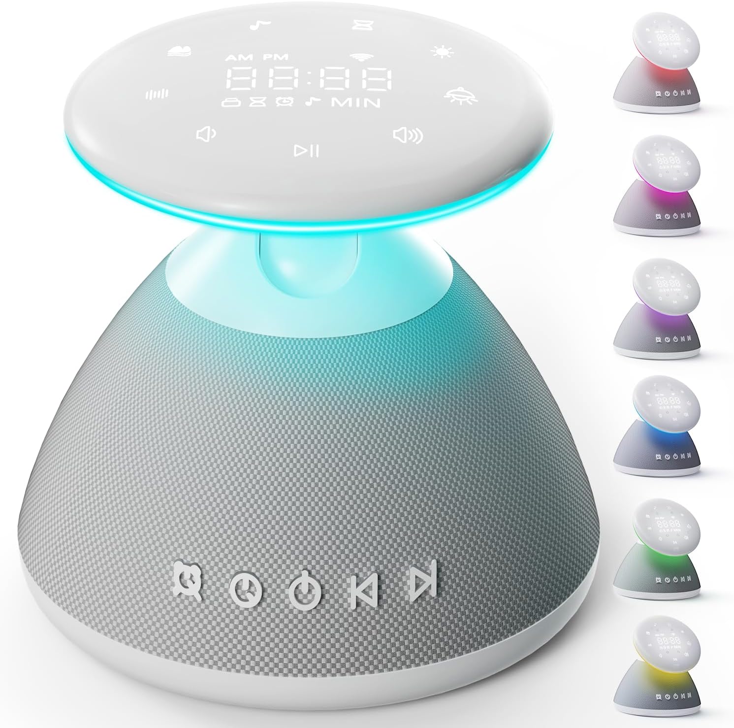 White Noise Sound Machine for Sleeping, 50 Non-Looping Soothing Sounds, 7 Color Night Light with Adjustable Brightness, Timer & Alarm Clock, Touch Screen Control for Baby, Kids, Adults, Home&Travel