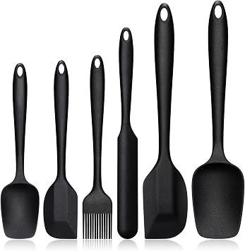 Silicone Spatula Set, 6PCS Heat Resistant Spatulas for Cooking | Food Grade Silicone Rubber Spatula Set for Baking, Non Stick Dishwasher Safe BPA-Free