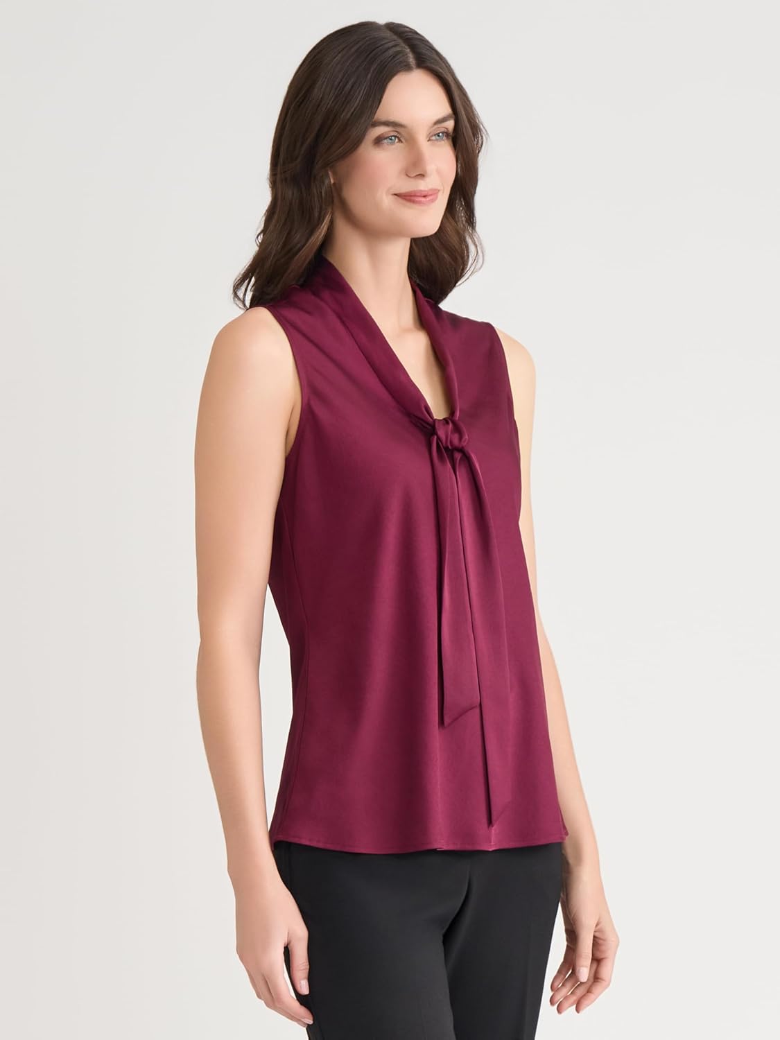 Kasper Women's Sleeveless Satin Tie-Front Top - Image 4