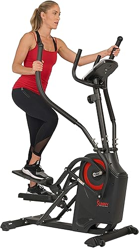 Miniatura 1 de Sunny Health & Fitness Cardio Climber Stepping Máquina de ejercicio elíptica para el hogar con 8 niveles de resistencia magnética, monitor de