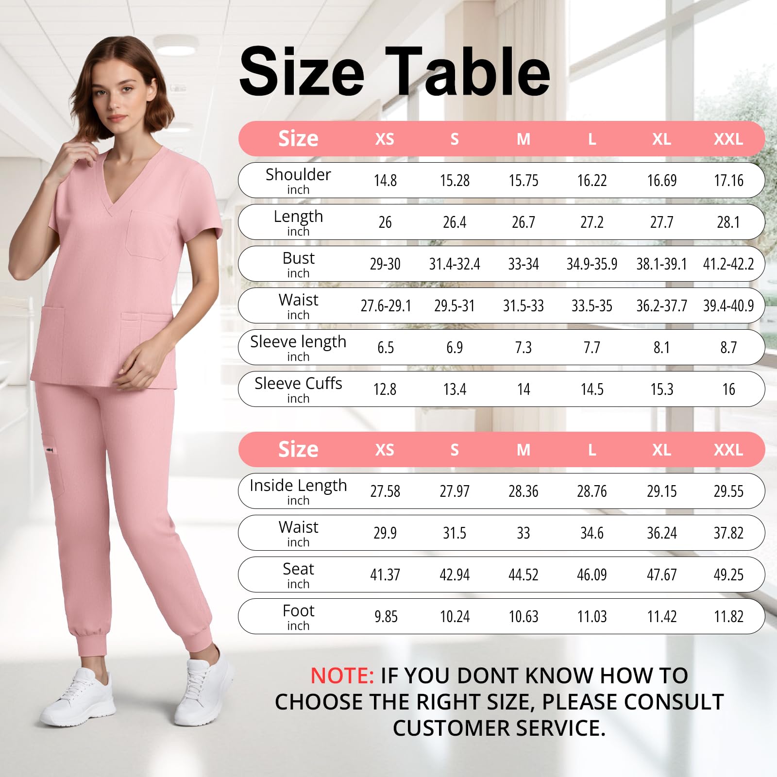 Set di scrub medico da donna, 4 direzioni, divisa medica, con scollo a V classico e pantaloni da jogging per yoga, set di uniformi mediche per infermieristica