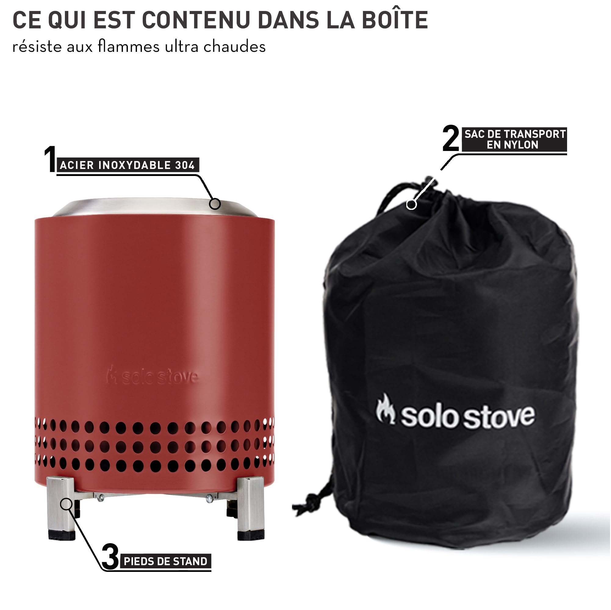 Solo Stove Brasero de Table Mesa XL | Mini cheminée d'extérieur à Faible dégagement de fumée, par des granulés ou du Bois, Acier Inoxydable, avec, Support, Sac de Transport, 21,8x17,8cm, 1kg, Rouge