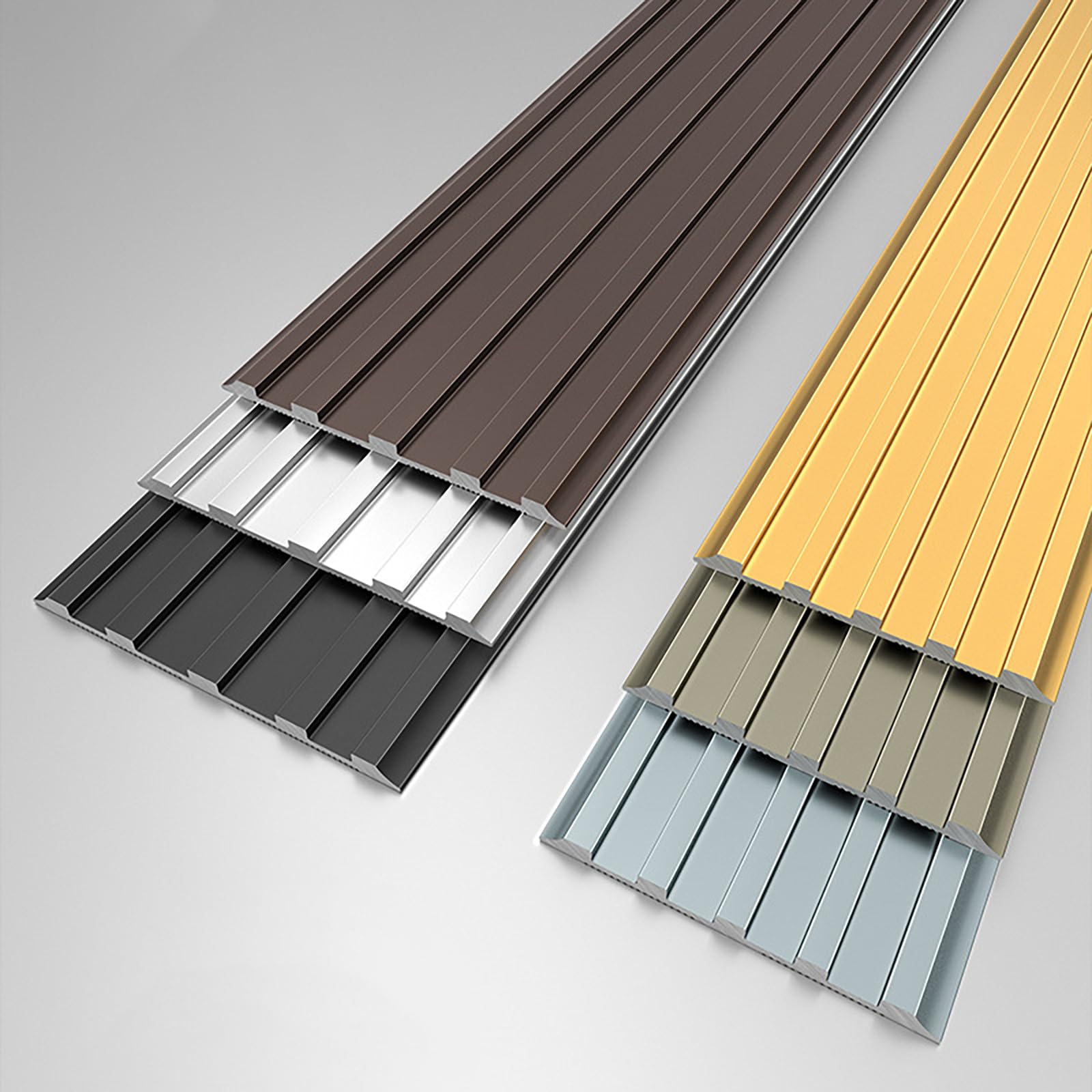Tiras antideslizantes para peldaños de escalera de 95 pies, borde de aluminio, fácil de instalar, para protección de escaleras, 3 unidades, solución de seguridad plateada, 40 mm