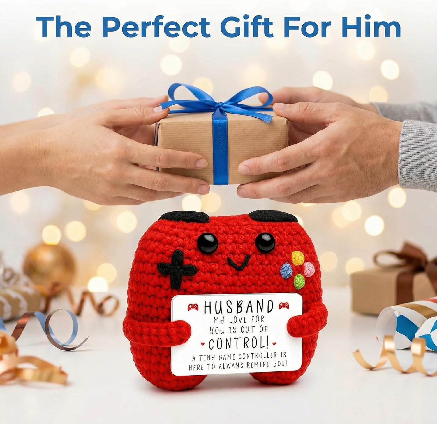 1 Hand-Crocheted Game Controller, Thoughtful Husband Gift from Wife for Anniversary Birthday Valentines Day, Best Husband Ever Present for Gamer