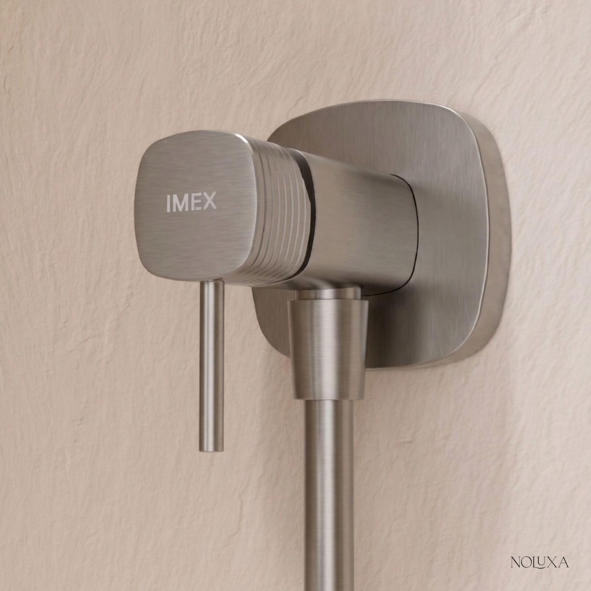 IMEX - Ducha Bidet Agua Fría y Caliente Color Níquel Cepillado | Grifo Bidet Empotrado para WC | Ducha Higiénica Monomando para Inodoro | Grifería Sustituto de Bidé | Serie Firenze
