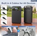 Portable Charger,40000mAh Power Bank with 22.5W Fast Charging LED Digital Display Battery Pack with 6 Outputs 2 Inputs, Type C Powerbank Portable Charger for iPhone 17 pro Samsung AirPods,Black