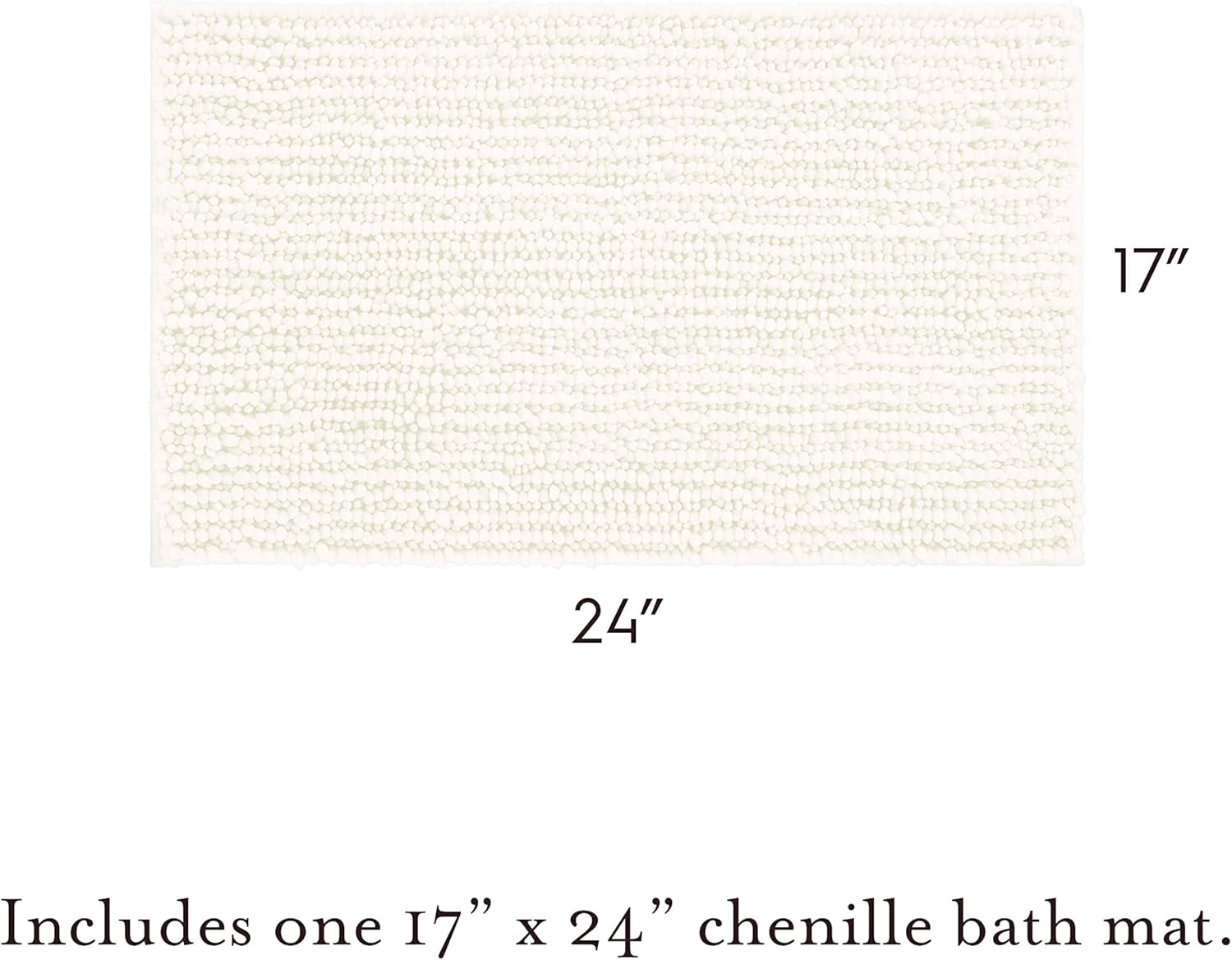 Laura Ashley Butter Chenille 17" x 24" Bath Mat, Ivory : Everything Else