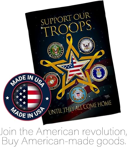 Miniatura 5 de Bandera de jardín de cuerpo de tropas militares, decoración del hogar, Fuerzas Armadas Servicio oficial de los Estados Unidos, todas las ramas,