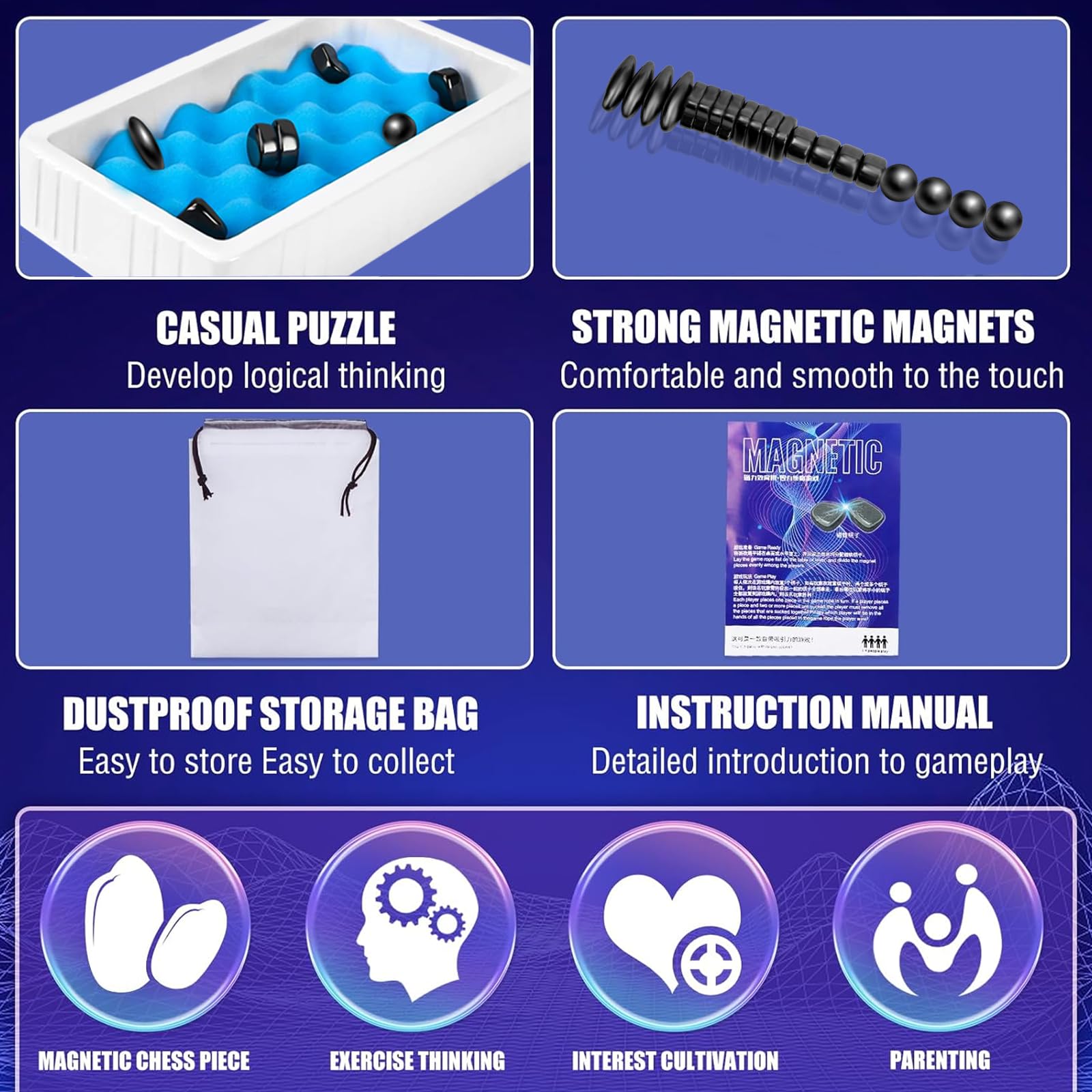 Magnetisches Schachspiel CHANCCI - 20-teiliges Set Mit Aufbewahrungstasche