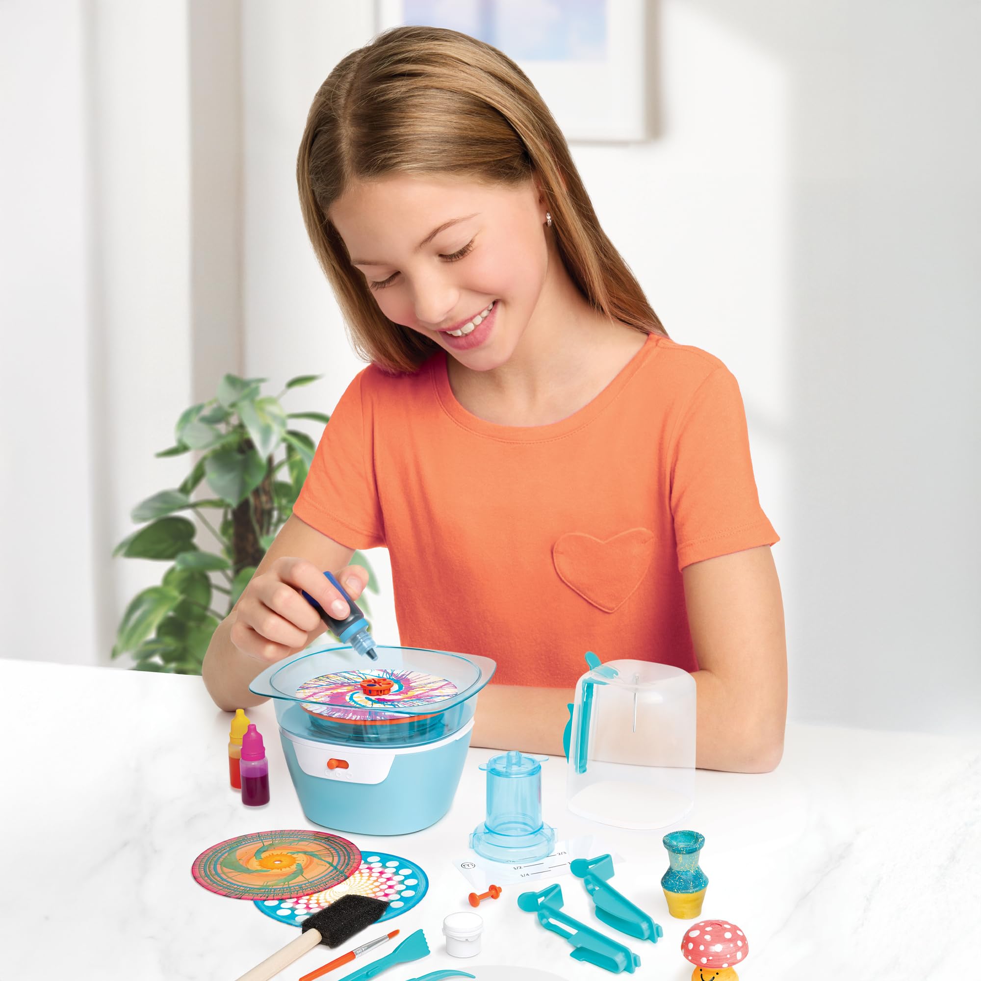Make It Real Kit Cerámica 2 en 1, Torno y Spin Art para Niños