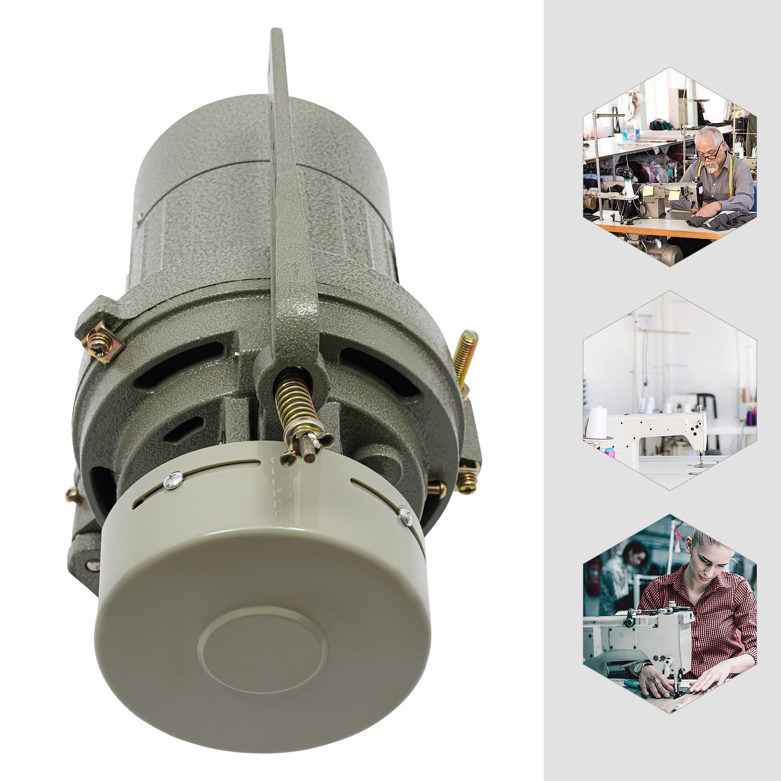 Motor eléctrico de embrague, 400 W, 2850 rpm, motor de máquina de coser industrial, color gris, 220 V, con cubierta protectora para máquinas de zigzag máquinas de perlas overlock
