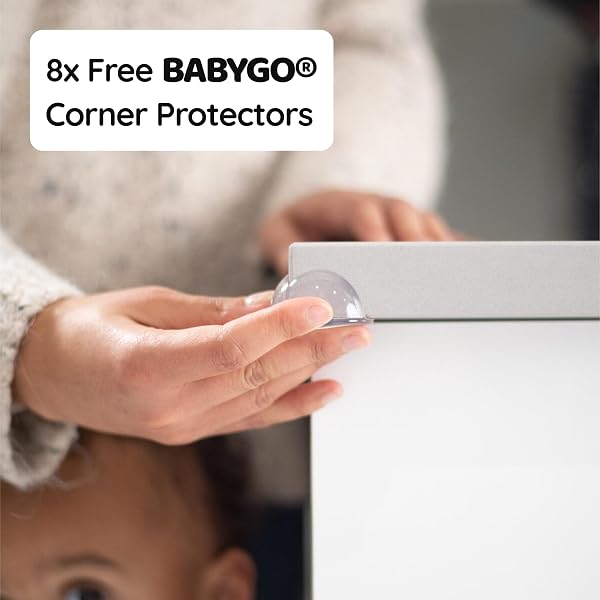 BABYGO® Magnetic Child Safety Cupboard Locks for Children 10 Locks, 2 Keys & 8 Free Corner Protectors Baby Proofing Kitchen Cabinets & Drawers Easy 30 Second (White, Child Safety Locks) - 4