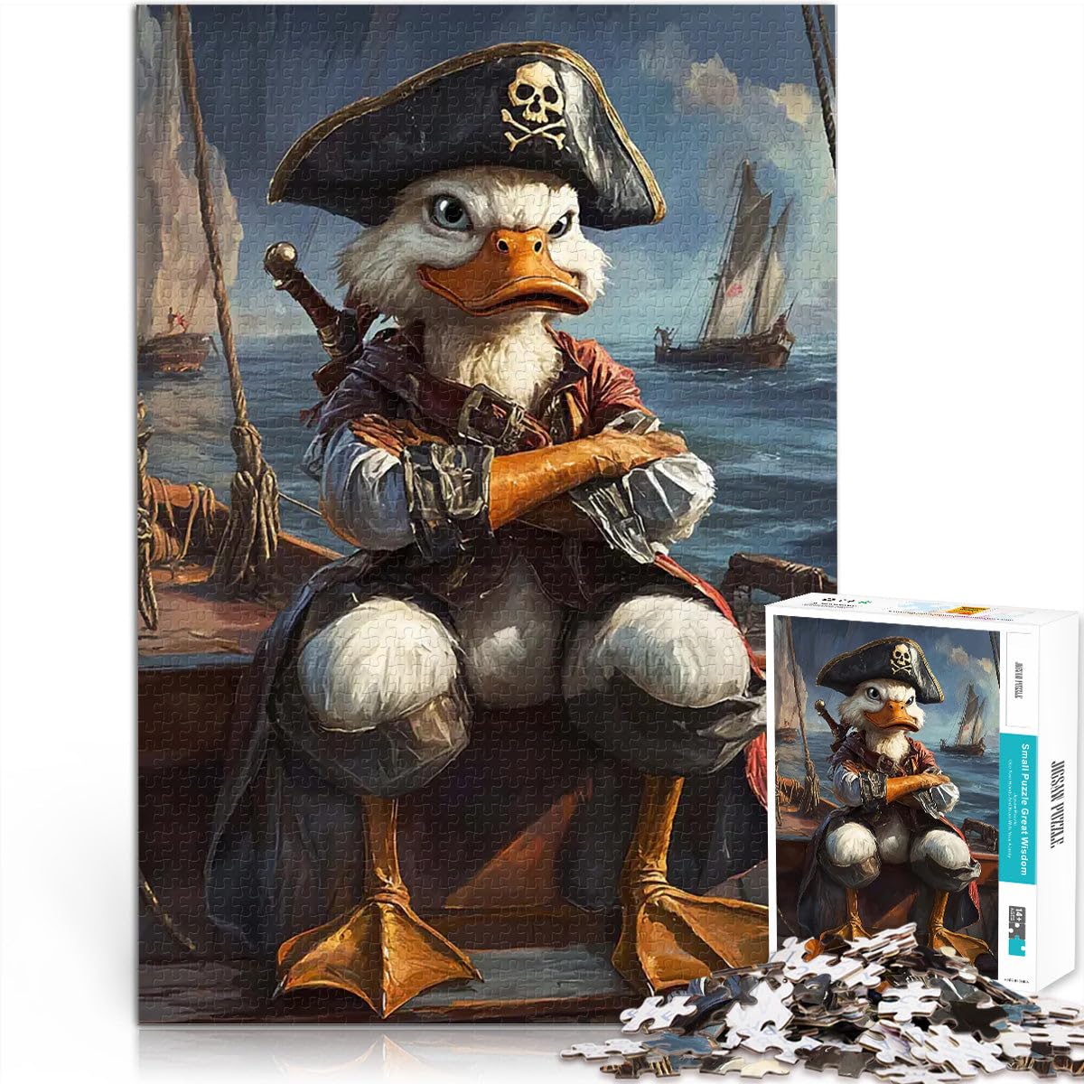Jigsaw Puzzles 1000 Piece for teenagers samurai duck Lernspiel-Herausforderungsspielzeug Wichtelgeschenke52x38cm — image 1