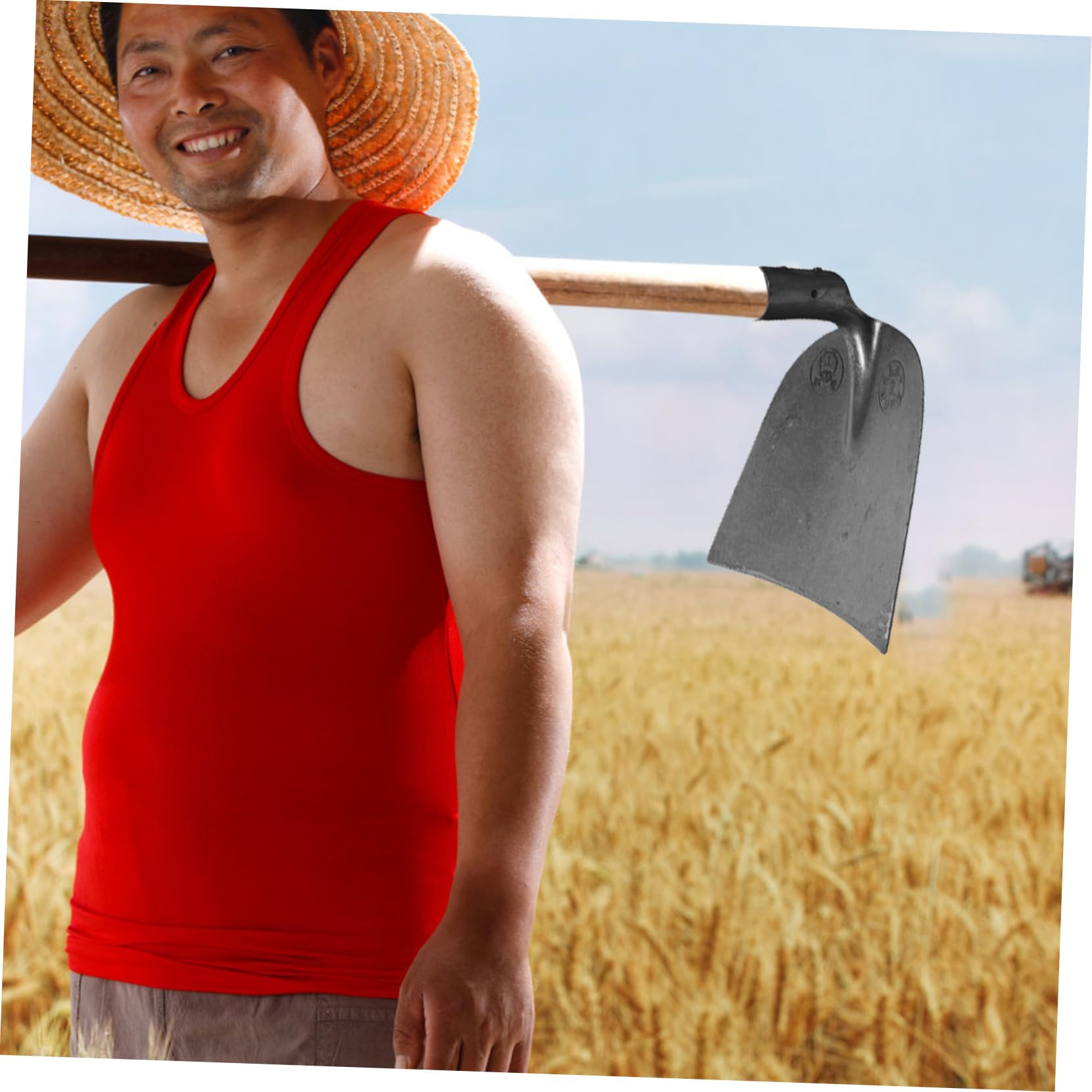 Abaodam Home Hoe Garden Hoe Farming Tools for Agriculture Manganese Steel for Easy Plowing Random Style