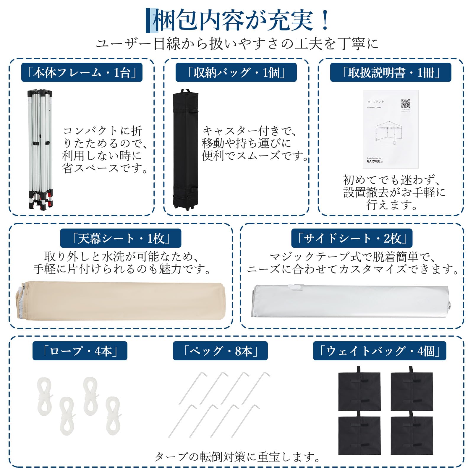 ワンタッチ タープテント 3mx3m サイドシート2枚付き 日よけ テント シルバーコーティング UVカット 遮熱 カーキ | 自立式ベンチレーション… — 商品詳細画像 8
