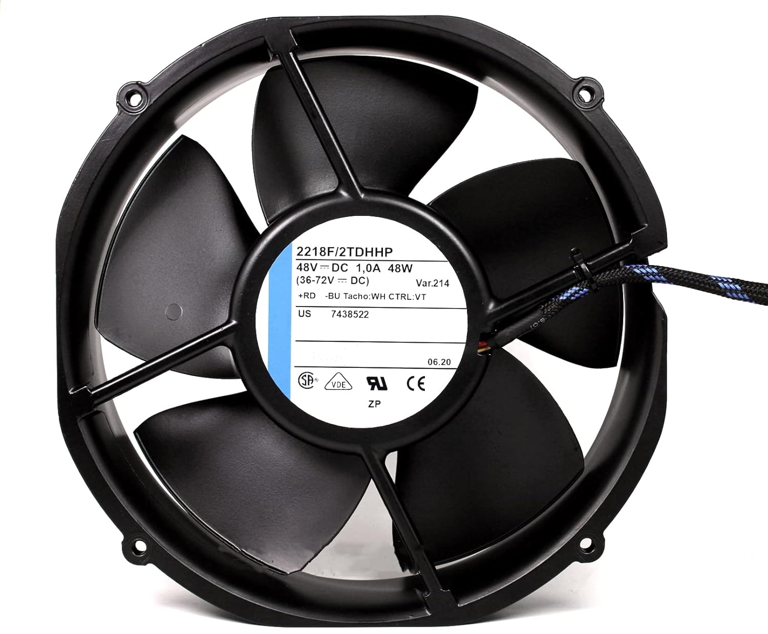 2218F/2TDHHP 200x200x50mm 20cm DC48V 48W 1.0A 4-Wire Cooling Fan