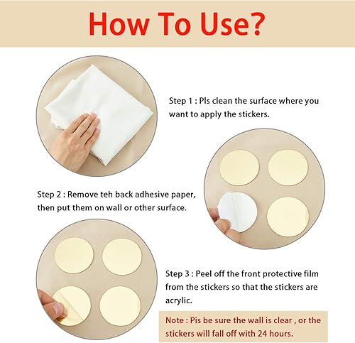 Miniatura 4 de CREATCABIN 32 calcomanías redondas de acrílico para pared, espejos circulares, calcomanías de pared de varios tamaños, círculo autoadhesivo para