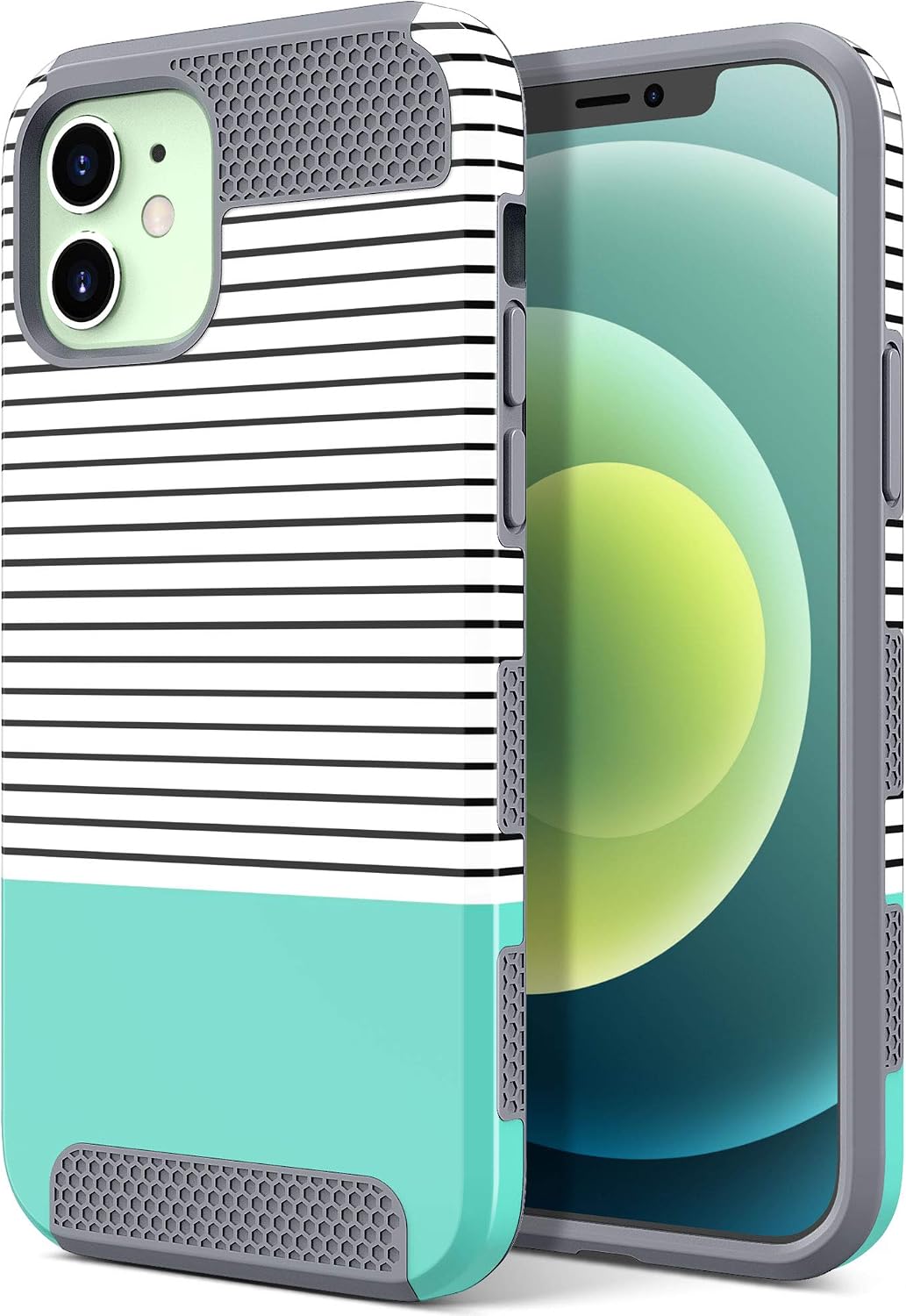 ULAK Designed Case Compatible for iPhone 12/iPhone 12 Pro, Slim Stylish Protective Girls Women Phone Case Hybrid Shock Absorbent TPU Bumper for iPhone 12/12 Pro 6.1 inch-Mint