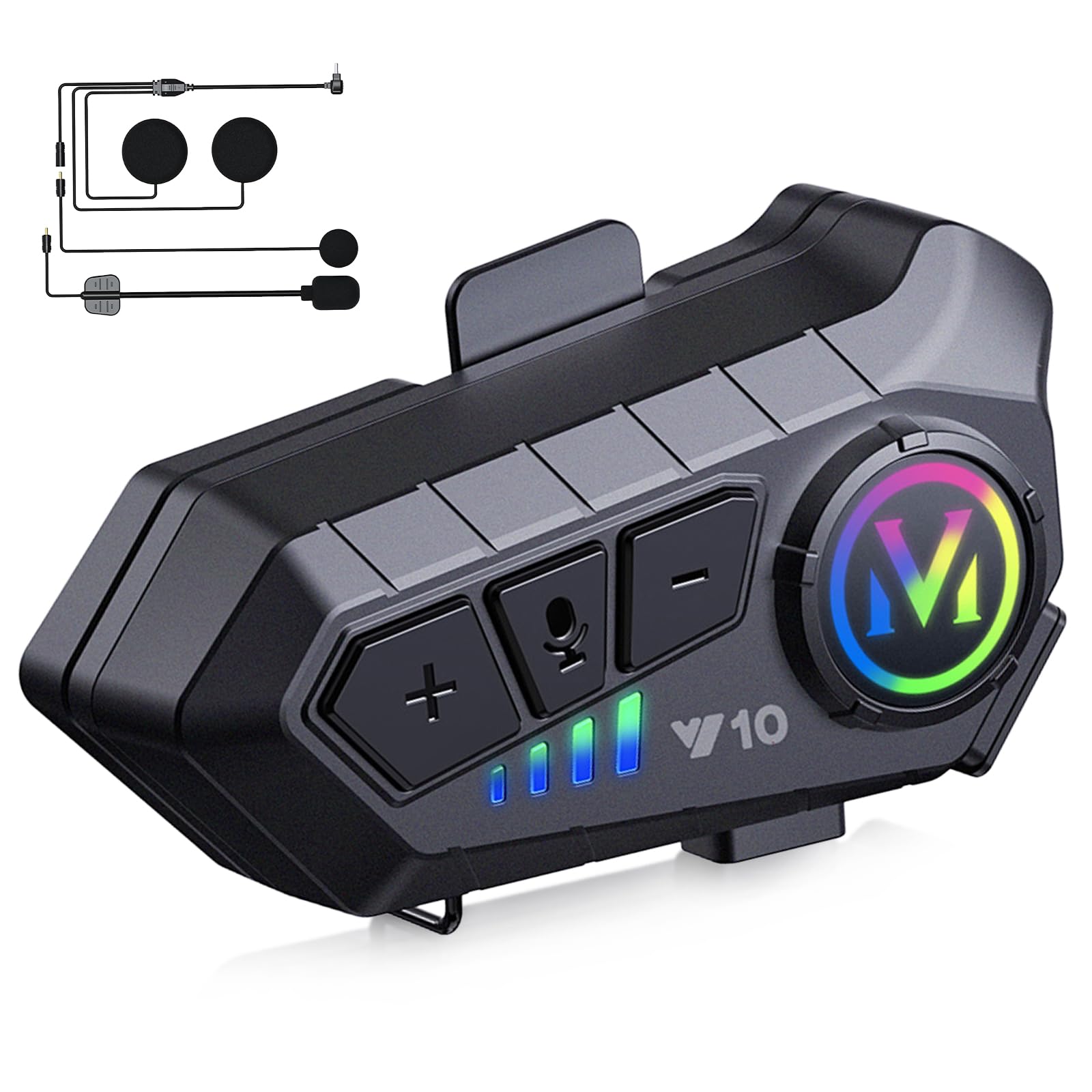SUOOKC Motorcycle Bluetooth Headset Speaker Skiing Earphone Waterproof Bluetooth Helmet Headset with Noise Cancellation Ultra-Thin Wireless Bluetooth Headphones for All Helmets-image-45