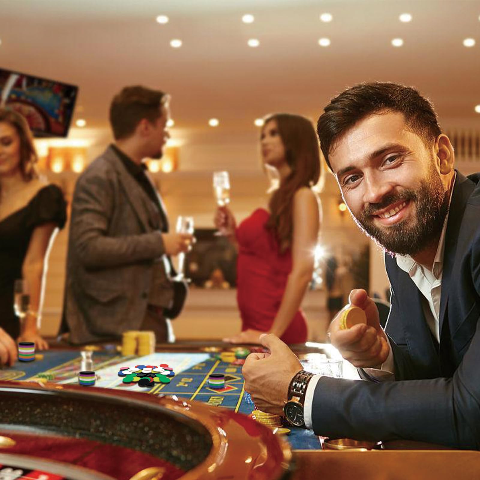 200/300/500/1000 Personalized Plastic Poker Chips, Custom Double Sided Color Printing, Drink Chips with Your Photo, Text, Logo, Custom Tokens 9 Colors